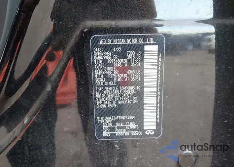 2022 Infiniti Qx80 Luxe из США, поврежденный, VIN JN8AZ2AF7N9742864